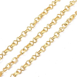 Настоящее золото 18K Латунные кабельные цепи, с катушкой, несварные, бесконечность, реальный 18 k позолоченный, 6x5x2 мм, 5.5x1 mm и 9x5x1 mm