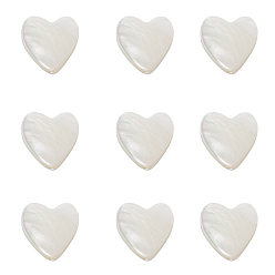 Морская Ракушка Натуральная оболочка, отбеливатель, сердце, цвет морской раковины, 10x10x3 мм, отверстие : 0.8 мм, 30 шт / пакет