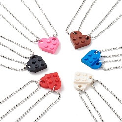 (52) Непрозрачная лаванда Ожерелья с подвесками из полимерных строительных блоков, 304 стальной шаровой цепи из нержавеющей, разноцветные, 17.13 дюйм (435 мм), 2 шт / комплект