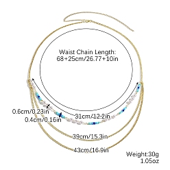 Разноцветный Трехслойные ремни из сплава и бисера, красочный, 26-3/4 дюйм (68 см)
