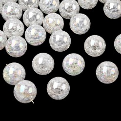 Прозрачный АВ Цвет жевательная резинка AB прозрачный акриловый хрустят круглые бусины, ясно AB, 20 мм, Отверстие : 2.5 мм , около 100 шт / 500 г
