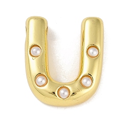Letter U Латунные подвески, без кадмия, без никеля и без свинца, с абс, Письмо ~ Z, Буква U, 20.5x17.5x6.5 мм, отверстие : 3.5 мм