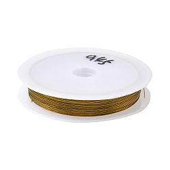 Золотой Нержавеющая сталь с нейлоновым покрытием, Проволока для тигра, круглые, для самостоятельного изготовления бисерных украшений, золотые, 0.45 мм, 25 датчик, около 65.62 футов (20 м)/шт.