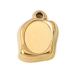 Oval 304 установка подвесного кабошона из нержавеющей стали, реальный 18 k позолоченный, овальные, 13x10x2.5 мм, отверстие : 1.2 мм, лоток : 8x6 мм
