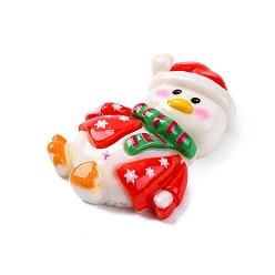 Santa Claus Кабошоны из непрозрачной смолы с рождественской уткой, Дед Мороз, 31.5x25x8 мм
