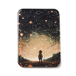 пшеница Акриловые подвески, 3 d распечатано, для изготовления ожерелья из сережек своими руками, прямоугольные, цвет пшеницы, 41.5x28.5x2 мм, отверстие : 2 мм