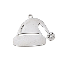 Hat Рождественские 201 подвески из нержавеющей стали, Рождество шляпе, 19x24x1 мм, отверстие : 1.6 мм