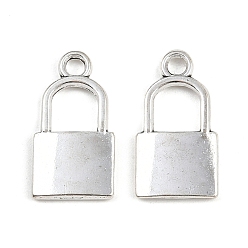 Античное Серебро Сплавочные подвески тибетского стиля, запирать, античное серебро, 21x11x2 мм, отверстие : 2 мм