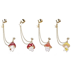 (52) Непрозрачная лаванда 304 цепочки для сережек-манжет из нержавеющей стали, Серьги-гвоздики из грибного сплава с подвесками, серьги на гусеничном ходу, разноцветные, 80~82 мм