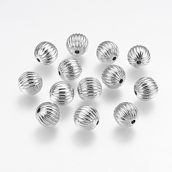 Платина CCB пластиковые шарики, круглые, гофрированные шарики, платина, 12 мм, отверстие : 2 мм