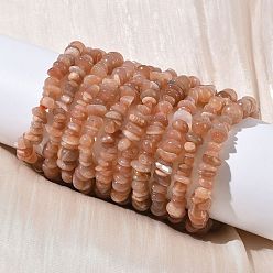 Солнечный Камень Натуральные браслеты из солнечных камней с бусинами, эластичные, для мужчин и женщин., внутренний диаметр: 2.01~2.17 дюйм (5.1~5.5 см)