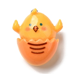 Цыпленок Милые подвески из непрозрачной смолы, Подвески в виде животных с железными петлями с платиновым покрытием, цыпленок, 23.5x20x13.5 мм, отверстие : 1.8 мм