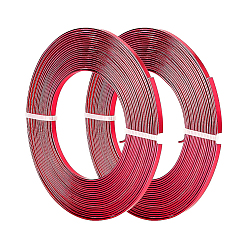 Medium Violet Red BENECREAT Aluminum Wire, Flat Craft Wire, Bezel Strip Wire for Cabochons Jewelry Making, Medium Violet Red, 3x1mm, about 5m/roll