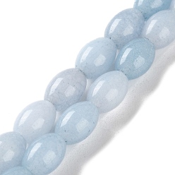 Светло-голубой Бусины из натурального белого нефрита, окрашенные, рис, светло-голубой, 9x6 мм, отверстие : 1 мм, около 44 шт / нитка, 15.94 дюйм (40.5 см)
