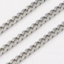 Stainless Steel Color 304 Stainless Steel Twist Chains, Faceted, Unwelded, Stainless Steel Color, 3x1.5mm