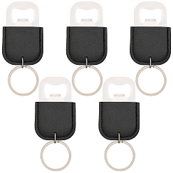 Черный 5 шт. открывалки для бутылок из нержавеющей стали, обтянут искусственной кожей, прямоугольные, чёрные, 108 мм