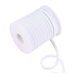 Белый Плоский мягкий плоский нейлоновый шнур, белые, 5x3 мм, около 20 м / рулон