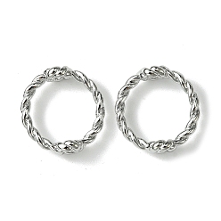 Платина Латунной шариковой кадров, твист кольцо, без кадмия, без никеля и без свинца, платина, 13x4 мм, отверстие : 1.2 мм