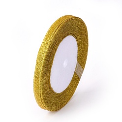 Gold Glitter Metallic Ribbon, Sparkle Ribbon, with Gold Metallic Cords, Valentine's Day Gifts Boxes Packages, Gold, 1/4 inch(6mm), about 33yards/roll(30.1752m/roll), 10rolls/group