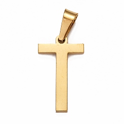 Letter T 304 подвески из нержавеющей стали, греческий алфавит, letter.t, 10x17x1 мм, отверстие : 3x5.5 мм