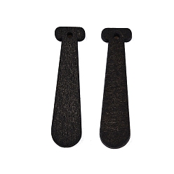 Черный Подвески из тополя, окрашенные, связать, чёрные, 34x8.5x2 мм, отверстие : 1.4 мм
