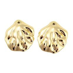 Real 18K Gold Plated Brass Pendants, Cadmium Free & Nickel Free & Lead Free, Shell Shape Charms, Real 18K Gold Plated, 20x17.5x3mm, Hole: 1.3mm