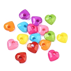 (52) Непрозрачная лаванда Непрозрачные акриловые подвески, сердце прелести, разноцветные, 15x15x6 мм, отверстие : 3.8 мм, Около 862 шт / 500 г