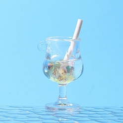 Желто-Зеленый Светящиеся прозрачные подвески для напитков из смолы, светящиеся в темноте коктейльные подвески, желто-зеленый, 33x19 мм