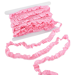 Pink 20 ярдов полиэстеровых кружевных лент, шотландка, аксессуар для одежды, розовые, 3/4 дюйм (20 мм)