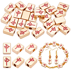 Золотой 24шт 2 стили бусины из цинкового сплава, маджонг, золотые, 9.5x13.5x5.5 мм, отверстие : 3.5 мм, 12 шт / стиль