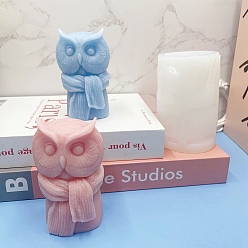 Белый Пищевые силиконовые формы для свечей своими руками, для изготовления свечей, сова, белые, 73x69x106 мм