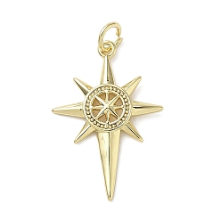 Настоящее золото 18K Латунные подвески, с целью перехода в кольце, звезда, реальный 18 k позолоченный, 26x17.5x2.5 мм, отверстие : 3 мм