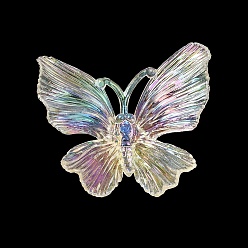 Clair AB Cabochons de résine transparente, papillon, clair ab, 36.5x40.5x14mm