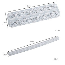 Белый Силиконовые формы, для браслета решений, подвесные формы для литья из смолы, для уф-смолы, изготовление форм из эпоксидной смолы, кольцо, белые, 200x64x7 мм