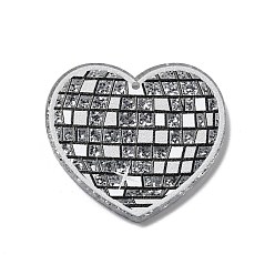 Серебро Акриловые подвески, серия диско, серебряные, 34.5x37.5x2 мм, отверстие : 1.6 мм