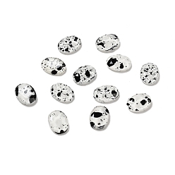 Clear Spot Pattern Resin Cabochons, Nail Art Decoration Accessories, Oval, Clear, 8x6x1.5mm
