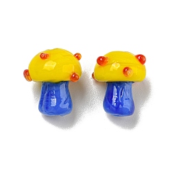 Желтый Бусы лэмпворк ручной работы, гриб, желтые, 12~14.5x10~12 мм, отверстие : 1.2~1.8 мм, около 23 шт / нитка, 11.61~12.60 дюйм (29.5~32 см)