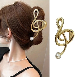 Золотой Заколки для волос с когтями из смолы, музыкальная нота, аксессуары для волос для девочек или женщин, золотые, 110x50 мм