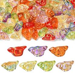 (52) Непрозрачная лаванда 70 шт 7 цвета бусины лэмпворк ручной работы, золотой металл обвитыми, птица, разноцветные, 22x11.5x11.5 мм, отверстие : 1.1 мм, 10 шт / цвет