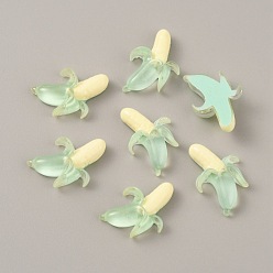 Аквамарин Кабошоны из полупрозрачной смолы, имитация очищенного банана, аквамарин, 24.5x17x7.5 мм