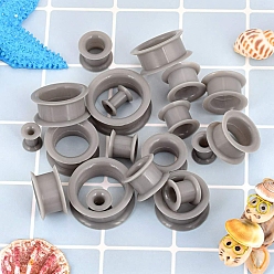 Темно-Серый 10 пары силиконовых ушных вкладышей, колонка, ушные тоннели, темно-серый, 6~25 мм