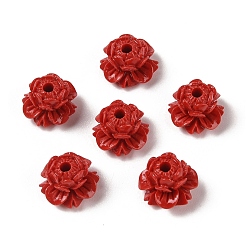 FireBrick Synthetic Coral Beads, Dyed, Flower, FireBrick, 13.5x9.5mm, Hole: 1.8mm