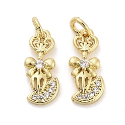 Настоящее золото 18K Латунные микро проложить кубического циркония подвески, бантом, долговечный, стойки покрытие, без свинца и без кадмия, ионное покрытие (ip), с целью перехода в кольце, реальный 18 k позолоченный, 16.5x7.5x3 мм