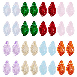 (52) Непрозрачная лаванда 50шт стеклянные бусины, лист, разноцветные, 12x6.5x5 мм, отверстие : 0.8 мм