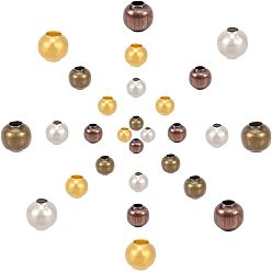 Mixed Color Iron Spacer Beads, Round, Mixed Color, about 300g/bag