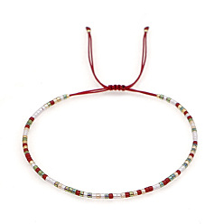 Разноцветный Регулируемые браслеты из плетеного бисера и стеклянных бусин для женщин, красочный, 11.02 дюйм (28 см)