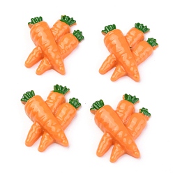 Orange Opaque Resin Decoden Cabochons, Imitation Food, Carrot, Orange, 25x21x5.5mm