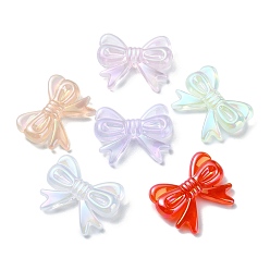 Mixed Color Transparent Acrylic Beads, Bowknot, Mixed Color, 23x29x7mm, Hole: 2.7mm