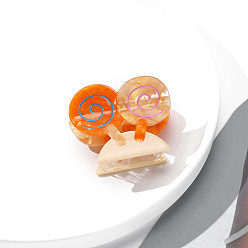 Оранжевый Заколки для волос в форме когтей из ацетата целлюлозы (смола), аксессуары для волос для девочек и женщин, оранжевые, 60x48 мм