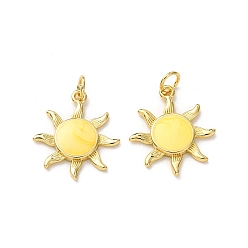 Солнце Латунь эмаль подвески, солнце, 20x17.5x2.5 мм, отверстие : 3.5 мм